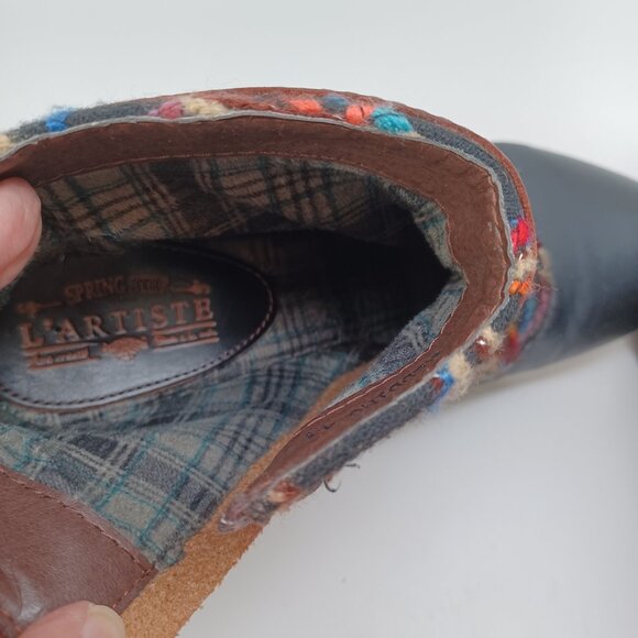 Spring Step L'Artiste Leather Ankle Boots Brown Multicolor Redding 41or US 10 - Picture 12 of 14
